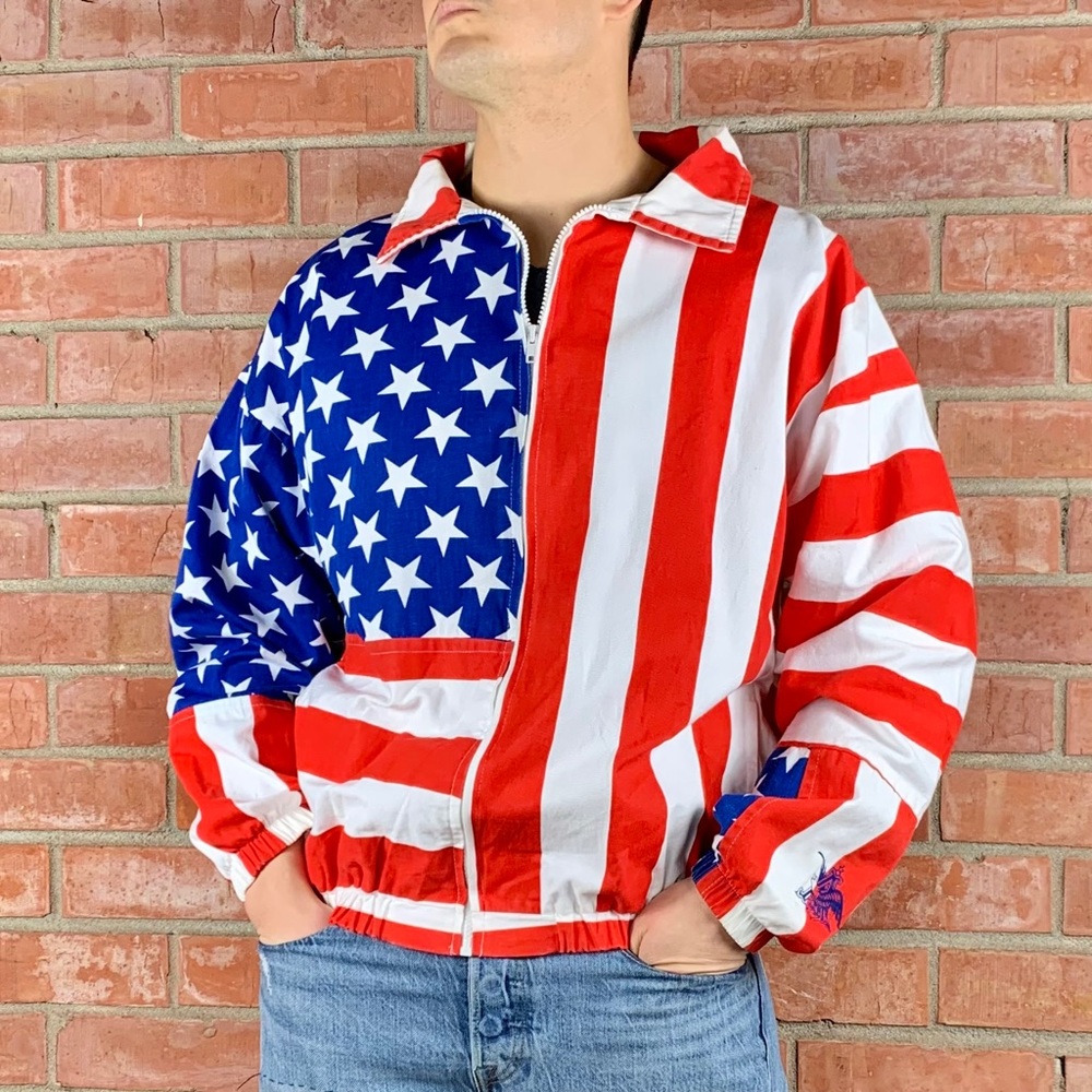 Vintage Carabella Budweiser USA 🇺🇸 Flag Jacket